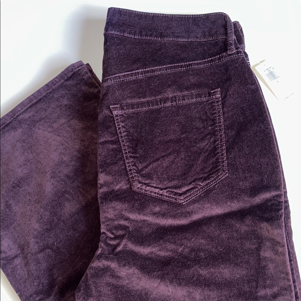 Old Navy Plum Velvet Higher High-Rise Flare Jeans Secret-Smooth Pockets Purple - Picture 4 of 14